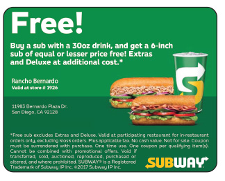 Subway Canada Coupons & Deals - New Coupons